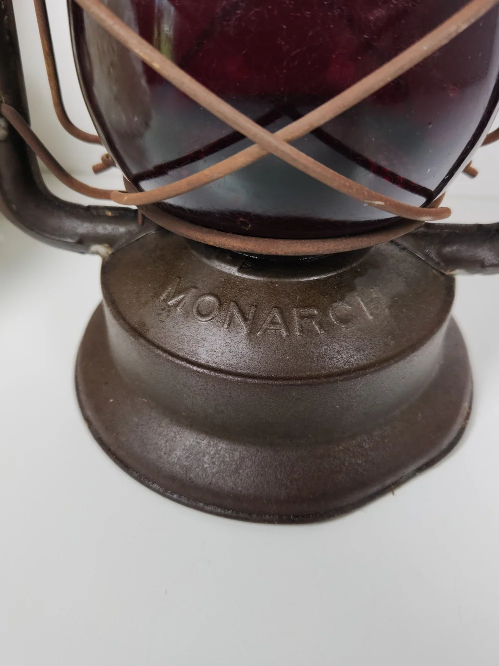 Vintage Dietz Monarch Lantern w/ Ruby Red Glass | Antique Railroad Lantern